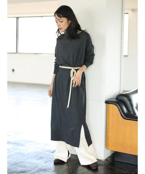 Craft Standard Boutique クラフトスタンダードブティック の 秋冬新作 ボートネックニットマキシワンピース ワンピース Wear