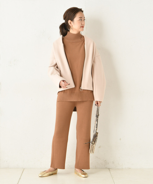 DouDou(ドゥドゥ)の「ニットアップタートル(ニット/セーター・レディース・オフホワイト/ブラック/キャメル・FREE)」の5枚目の写真