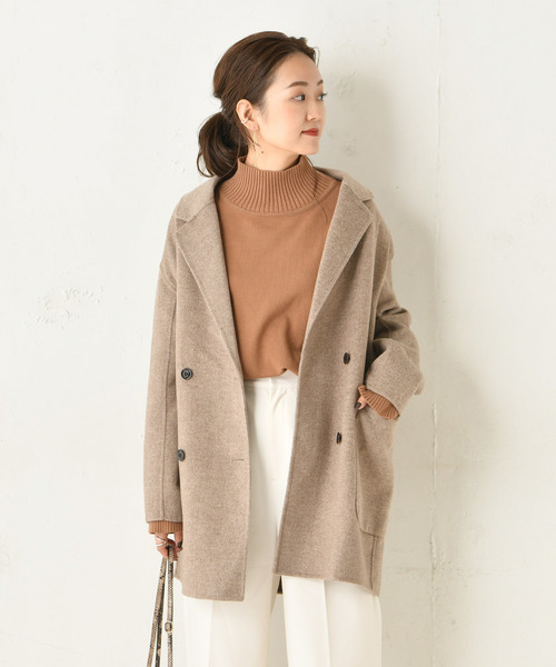 DouDou(ドゥドゥ)の「ニットアップタートル(ニット/セーター・レディース・オフホワイト/ブラック/キャメル・FREE)」の22枚目の写真