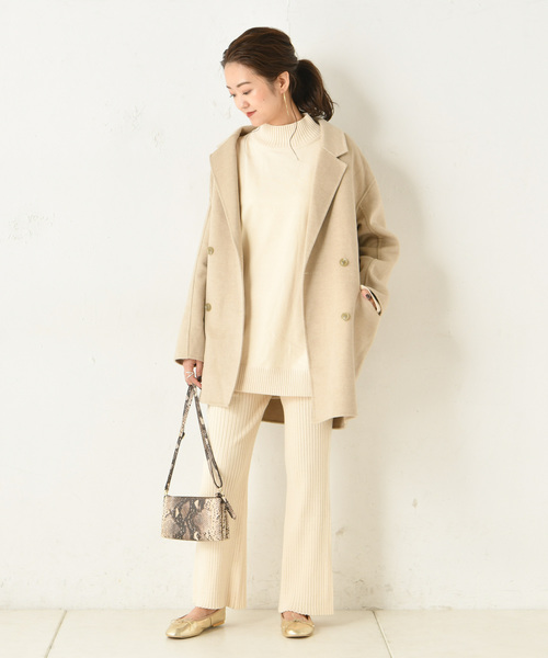 DouDou(ドゥドゥ)の「ニットアップタートル(ニット/セーター・レディース・オフホワイト/ブラック/キャメル・FREE)」の15枚目の写真