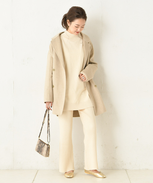 DouDou(ドゥドゥ)の「ニットアップタートル(ニット/セーター・レディース・オフホワイト/ブラック/キャメル・FREE)」の8枚目の写真