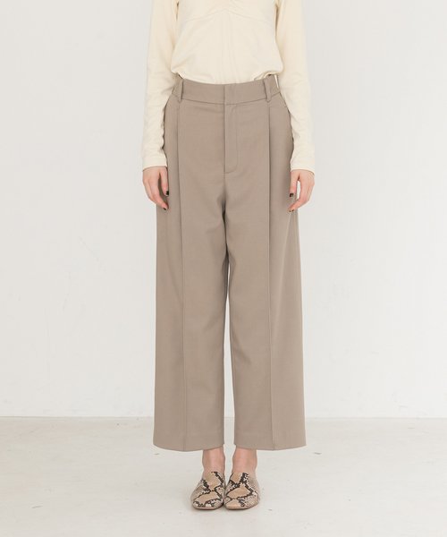 EMMA LIMBER(エマリンバー)の「Hight Waist Wide Pants(スラックス・レディース・ベージュ/ブルー・SMALL/MEDIUM)」の1枚目の写真