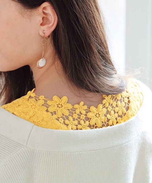 RANAN(ラナン)の「バックレースタンクトップ(タンクトップ・レディース・ネイビー/ブラック/イエロー/オフホワイト/コーラル/杢グレー・L/LL/3L/M)」の5枚目の写真