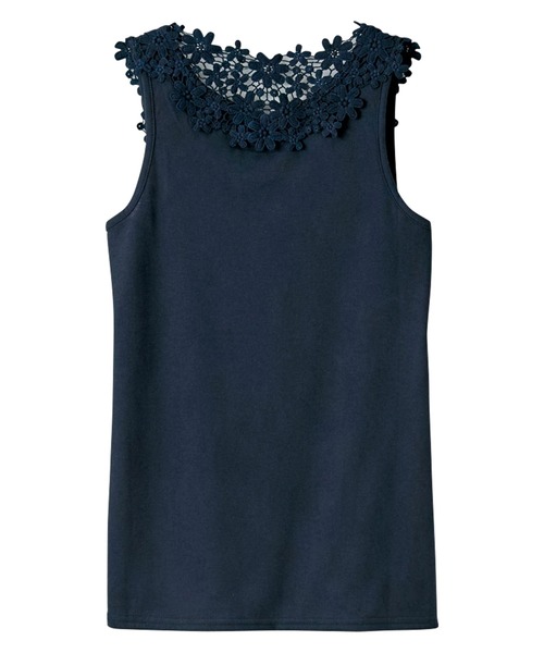 RANAN(ラナン)の「バックレースタンクトップ(タンクトップ・レディース・ネイビー/ブラック/イエロー/オフホワイト/コーラル/杢グレー・L/LL/3L/M)」の9枚目の写真