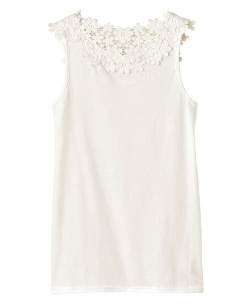 RANAN(ラナン)の「バックレースタンクトップ(タンクトップ・レディース・ネイビー/ブラック/イエロー/オフホワイト/コーラル/杢グレー・L/LL/3L/M)」の18枚目の写真