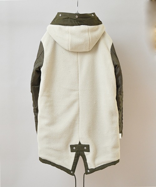 UP START(アップスタート)の「ツイル裏ボアモッズコート(モッズコート・メンズ・カーキ/ブラック・MEDIUM/LARGE/X-LARGE)」の12枚目の写真