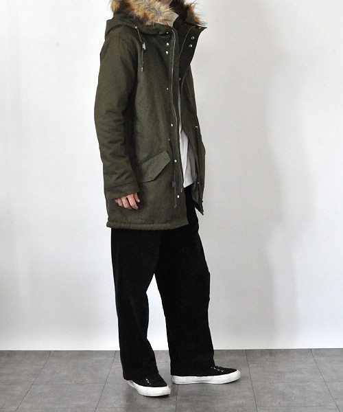 UP START(アップスタート)の「ツイル裏ボアモッズコート(モッズコート・メンズ・カーキ/ブラック・MEDIUM/LARGE/X-LARGE)」の18枚目の写真