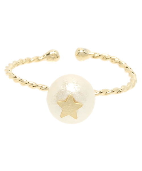 ROSE BUD(ローズバッド)の「(AIM)AR0452A STAR/PEARL RING(リング・レディース・ゴールド/シルバー・ONE SIZE)」の1枚目の写真