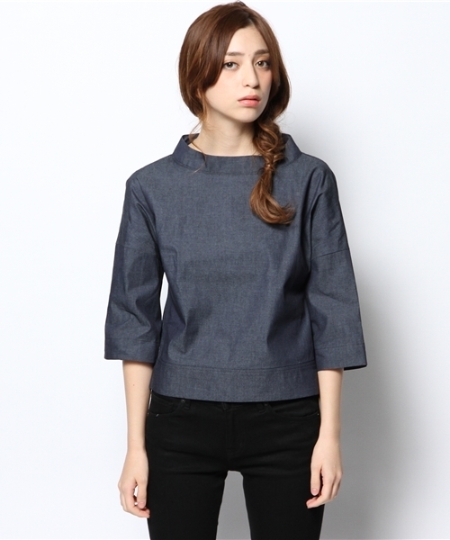 BEAMS LIGHTS Women's（ビームスライツ ウィメンズ）の「BEAMS LIGHTS / デニムハイネック ブラウス（シャツ/ブラウス・レディース・サックスブルー/ネイビー・36/38）」の13枚目の写真