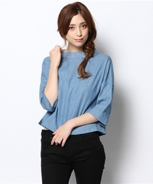 BEAMS LIGHTS Women's | BEAMS LIGHTS / デニムハイネック ブラウス(シャツ/ブラウス)