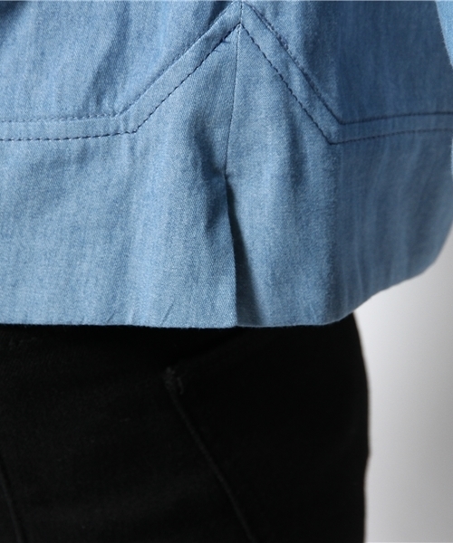 BEAMS LIGHTS Women's（ビームスライツ ウィメンズ）の「BEAMS LIGHTS / デニムハイネック ブラウス（シャツ/ブラウス・レディース・サックスブルー/ネイビー・36/38）」の10枚目の写真