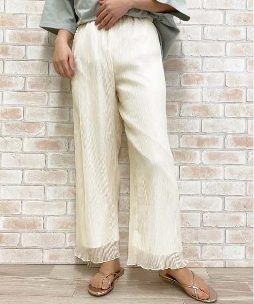apres jour（アプレジュール）の「シアークリンクルパンツ【ZOZOTOWN限定アイテム】（その他パンツ・レディース・ライトブラウン/ダークブルー/ブラック/アイボリー・フリー）」の8枚目の写真