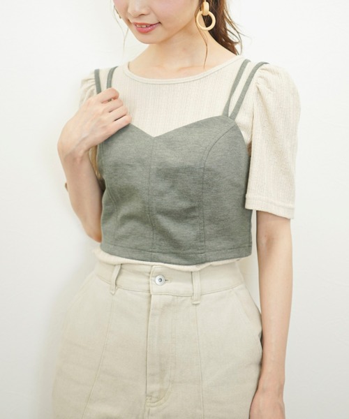 archives(アルシーヴ)の「backクロスビスチェ(Tシャツ/カットソー・レディース・ブラック/ベージュ/グリーン/レンガ・MEDIUM)」の15枚目の写真