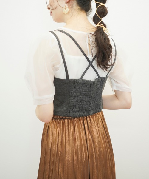 archives(アルシーヴ)の「backクロスビスチェ(Tシャツ/カットソー・レディース・ブラック/ベージュ/グリーン/レンガ・MEDIUM)」の19枚目の写真