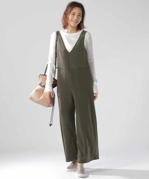 BAYFLOW(ベイフロー)の「Vネックコンビネゾン(サロペット/オーバーオール・レディース・ブラウン/ライトブルー・SMALL/MEDIUM)」の8枚目の写真