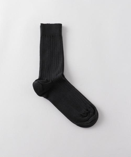 Steven Alan(スティーブンアラン)の「<BASERANGE>RIB SHORT SOCKS/ソックス(ソックス/靴下・レディース・ダークグレー/ピンク/ケリー・36/39)」の1枚目の写真