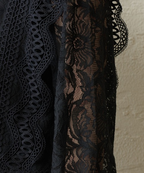 natural couture（ナチュラルクチュール）の「ラッセルレース7分袖ブラウス（シャツ/ブラウス・レディース・ブラック/ブラウン/オフホワイト/ピンク・FREE）」の22枚目の写真