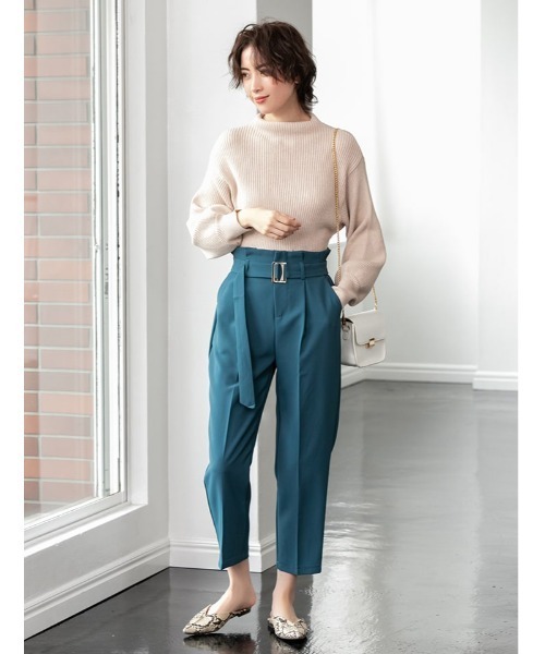 fifth（フィフス）の「ボトルネックボリューム袖リブニット（ニット/セーター・レディース・ベージュ/ライトグリーン・MEDIUM）」の12枚目の写真