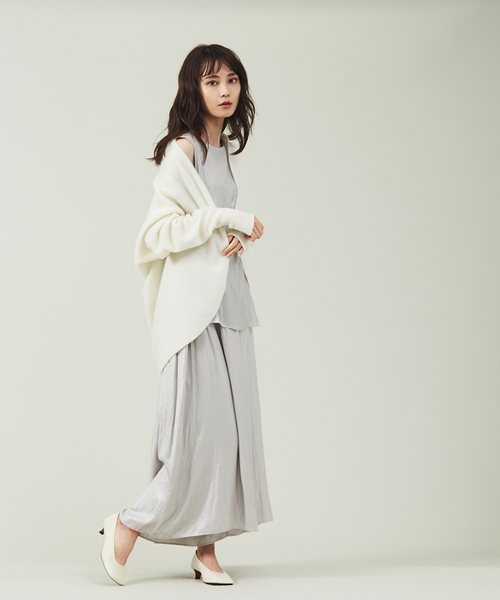 qualite（カリテ）の「2WAYカシミヤカーディガン（カーディガン/ボレロ・レディース・オフホワイト/グレー・フリー）」の18枚目の写真