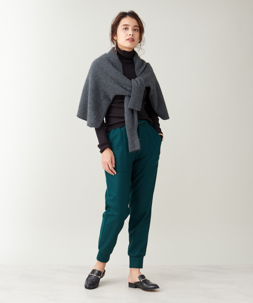 qualite（カリテ）の「2WAYカシミヤカーディガン（カーディガン/ボレロ・レディース・オフホワイト/グレー・フリー）」の6枚目の写真