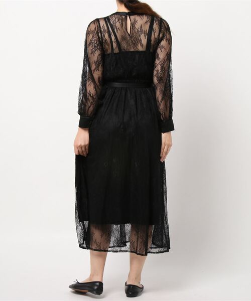 dazzlin(ダズリン)の「レースベルトフレアワンピース(ワンピース・レディース・ブラック/オフホワイト・FREE)」の3枚目の写真