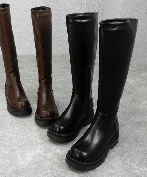 minia(ミニア)の「ボリュームソールロングブーツ ◆(ブーツ・レディース・ブラック/ブラウン/アイボリー・LL/S/M/L)」の16枚目の写真