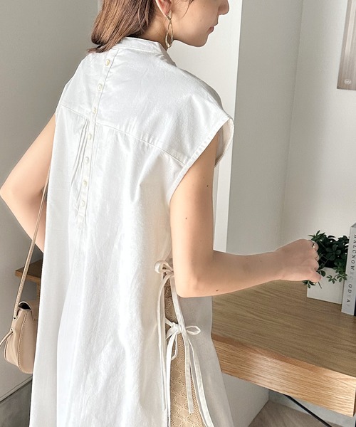 classicalelf（クラシカルエルフ）の「360度愛され。コットン100％フレンチスリーブドレスシャツ（シャツ/ブラウス・レディース・ホワイト/ブラック/グレイッシュベージュ/ブルー・MEDIUM/X-LARGE/LARGE/SMALL）」の21枚目の写真