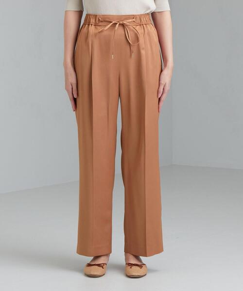 green label relaxing（グリーンレーベルリラクシング）の「FFC サテン ストラップ ワイド パンツ（その他パンツ・レディース・ライム/オレンジ/ダークグレー・38/36）」の4枚目の写真