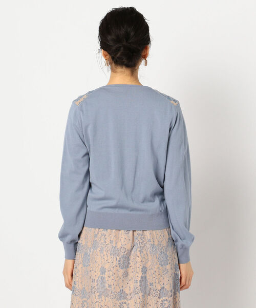 セール】レース付クルーネックカーディガン（カーディガン/ボレロ