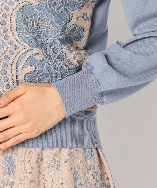 セール】レース付クルーネックカーディガン（カーディガン/ボレロ