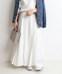 SLOBE IENA | コットンキャンブリックパネルスカート【手洗い可能/ウエストゴム】◆(スカート)