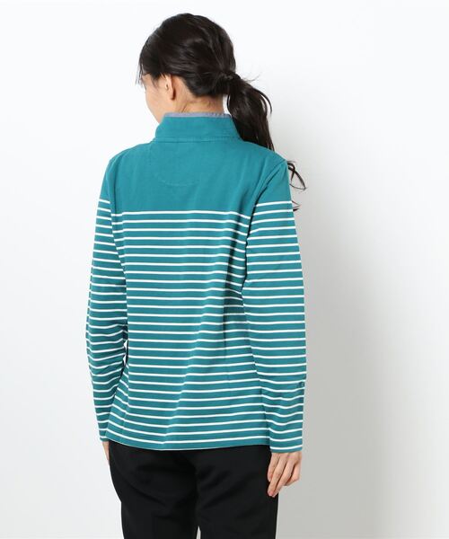 L.L.Bean(エルエルビーン)の「ソフト・コットン・ラグビー、ストライプ 米国フィット・プチ(その他トップス・レディース・ネイビー/ホワイト系その他/ブルーグリーン/プラム/ホワイト系その他2/ネイビー系・MEDIUM/X-SMALL/SMALL/LARGE)」の9枚目の写真