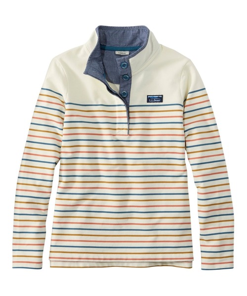 L.L.Bean(エルエルビーン)の「ソフト・コットン・ラグビー、ストライプ 米国フィット・プチ(その他トップス・レディース・ネイビー/ホワイト系その他/ブルーグリーン/プラム/ホワイト系その他2/ネイビー系・MEDIUM/X-SMALL/SMALL/LARGE)」の2枚目の写真