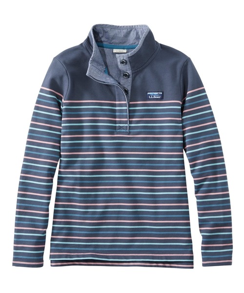 L.L.Bean(エルエルビーン)の「ソフト・コットン・ラグビー、ストライプ 米国フィット・プチ(その他トップス・レディース・ネイビー/ホワイト系その他/ブルーグリーン/プラム/ホワイト系その他2/ネイビー系・MEDIUM/X-SMALL/SMALL/LARGE)」の4枚目の写真