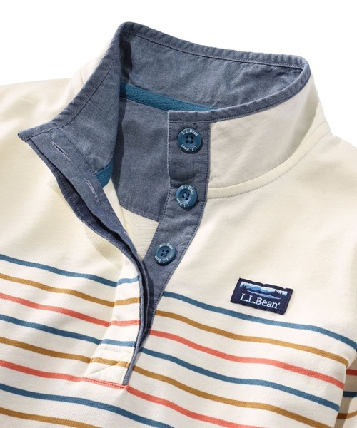 L.L.Bean(エルエルビーン)の「ソフト・コットン・ラグビー、ストライプ 米国フィット・プチ(その他トップス・レディース・ネイビー/ホワイト系その他/ブルーグリーン/プラム/ホワイト系その他2/ネイビー系・MEDIUM/X-SMALL/SMALL/LARGE)」の11枚目の写真
