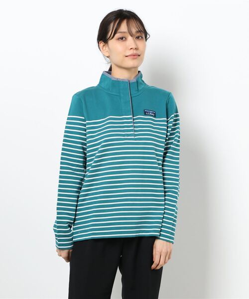 L.L.Bean(エルエルビーン)の「ソフト・コットン・ラグビー、ストライプ 米国フィット・プチ(その他トップス・レディース・ネイビー/ホワイト系その他/ブルーグリーン/プラム/ホワイト系その他2/ネイビー系・MEDIUM/X-SMALL/SMALL/LARGE)」の14枚目の写真