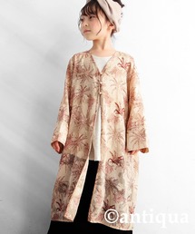 antiqua（アンティカ）の「ボタニカル柄シアーカーディガン（カーディガン/ボレロ・キッズ）」