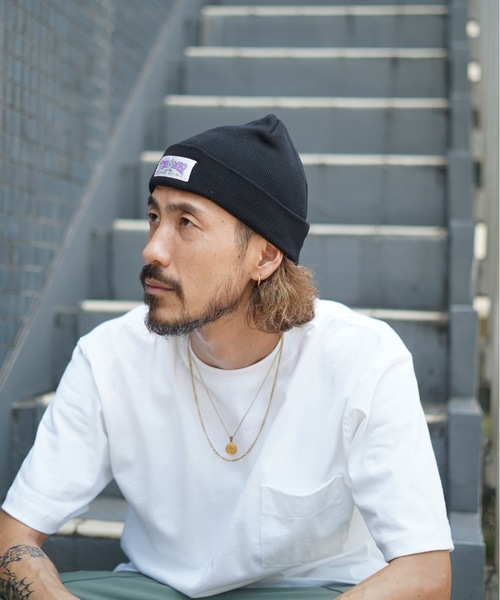 THRASHER（スラッシャー）の「GONZ HOMETOWN コットンサマービーニー/スラッシャー 帽子 ニットキャップ ビーニー（ニットキャップ/ビーニー・メンズ・ブラック/ベージュ/オレンジ/グリーン/ブラック×ライム/ホワイト×ブルー・FREE）」の11枚目の写真