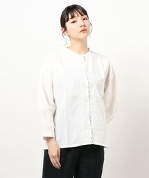 Samansa Mos2 | 前立てスカラップバンドカラーブラウス(シャツ/ブラウス)