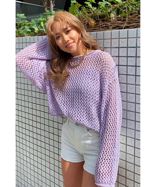 EGOIST(エゴイスト)の「キャミ付透かし編みニットTOP(ニット EGOIST(エゴイスト)の「キャミ付透かし編みニットTOP(ニット