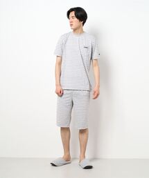 HANES | 【完売】《HANES》ボーダー 天竺 半袖Tシャツ＆5分丈パンツ(ルームウェア/パジャマ)