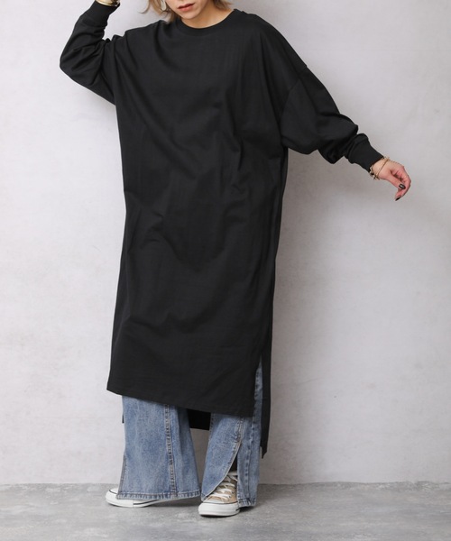 ap retro（アプレトロ）の「カットロングスリーブワンピース【ZOZO限定アイテム】（ワンピース・レディース・チャコール/ブルーグリーン/ライトベージュ/アイボリー/ブラック/ベージュ/カーキ/ライトブルー・FREE）」の19枚目の写真