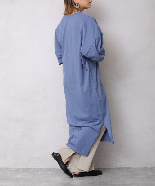 ap retro（アプレトロ）の「カットロングスリーブワンピース【ZOZO限定アイテム】（ワンピース・レディース・チャコール/ブルーグリーン/ライトベージュ/アイボリー/ブラック/ベージュ/カーキ/ライトブルー・FREE）」の15枚目の写真