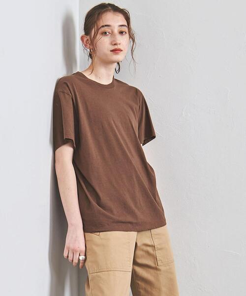 HANES(ヘインズ)の「別注<Hanes(ヘインズ)>クルーネック Tシャツ◆(Tシャツ/カットソー・レディース・ホワイト/ブラウン/ライトピンク・SMALL/MEDIUM)」の7枚目の写真