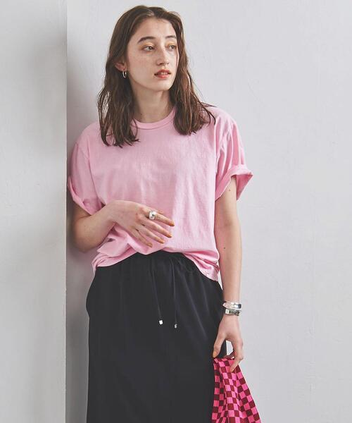 HANES(ヘインズ)の「別注<Hanes(ヘインズ)>クルーネック Tシャツ◆(Tシャツ/カットソー・レディース・ホワイト/ブラウン/ライトピンク・SMALL/MEDIUM)」の12枚目の写真