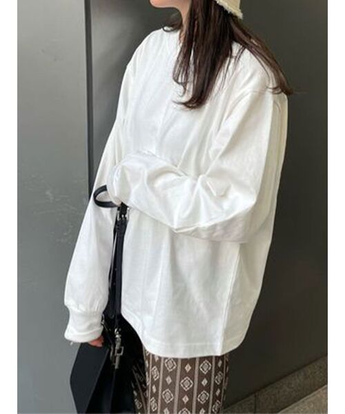 MURUA（ムルーア）の「USコットンロングスリーブTee（Tシャツ/カットソー・レディース・ホワイト/ブラック/ダークグレー/モカ・FREE）」の2枚目の写真