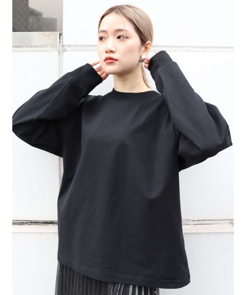 MURUA（ムルーア）の「USコットンロングスリーブTee（Tシャツ/カットソー・レディース・ホワイト/ブラック/ダークグレー/モカ・FREE）」の3枚目の写真