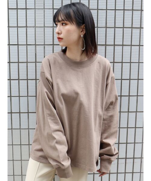 MURUA（ムルーア）の「USコットンロングスリーブTee（Tシャツ/カットソー・レディース・ホワイト/ブラック/ダークグレー/モカ・FREE）」の4枚目の写真