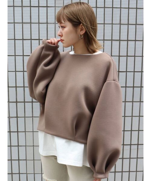 MURUA（ムルーア）の「USコットンロングスリーブTee（Tシャツ/カットソー・レディース・ホワイト/ブラック/ダークグレー/モカ・FREE）」の18枚目の写真