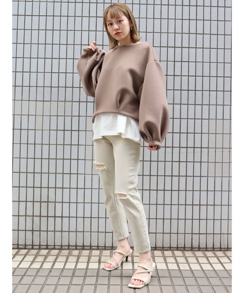 MURUA（ムルーア）の「USコットンロングスリーブTee（Tシャツ/カットソー・レディース・ホワイト/ブラック/ダークグレー/モカ・FREE）」の11枚目の写真